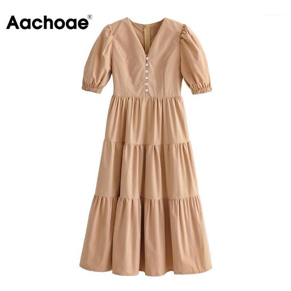 casual dresses aachoae solid color sweet a line midi women v neck chic party dress summer puff short sleeve elegant vestidos, Black;gray
casual dresses aachoae solid color sweet a line midi women v neck chic party dress summer puff short sleeve elegant vestidos, Black;gray