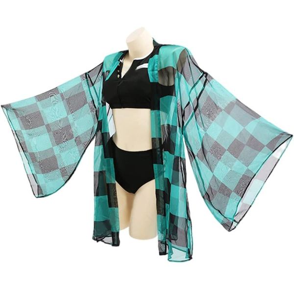 women's swimwear swimsuit 3pcs chiffon cover beach loose bikini up set summer beachwear plaid printing suit, White;black
women's swimwear swimsuit 3pcs chiffon cover beach loose bikini up set summer beachwear plaid printing suit, White;black