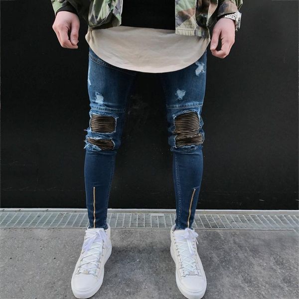 hole jeans pants for men sweatpants casual skinny pocket sports denim trousers stretch-fit men's, Blue
hole jeans pants for men sweatpants casual skinny pocket sports denim trousers stretch-fit men's, Blue