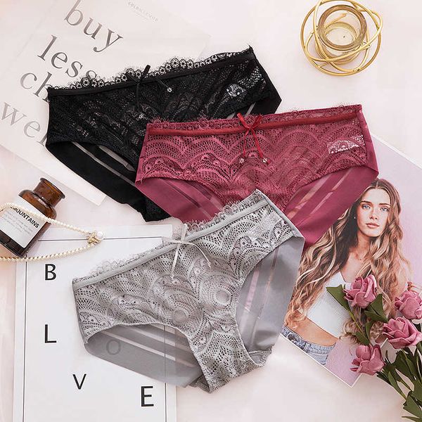 briefs panties summer products traceless ice women's transparent lace ee hollow breathable underpants, Black;white
briefs panties summer products traceless ice women's transparent lace ee hollow breathable underpants, Black;white