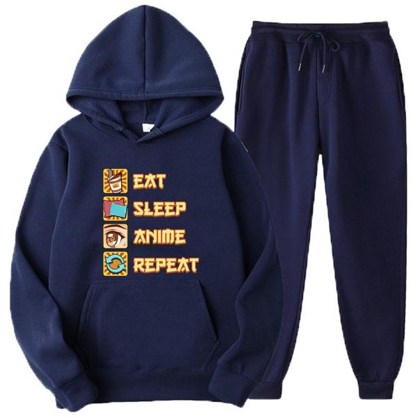 men's tracksuits eat sleep anime repeat solid color tracksuit men set autumn casual hoodies + pants two-piece sportswear unisex, Gray
men's tracksuits eat sleep anime repeat solid color tracksuit men set autumn casual hoodies + pants two-piece sportswear unisex, Gray