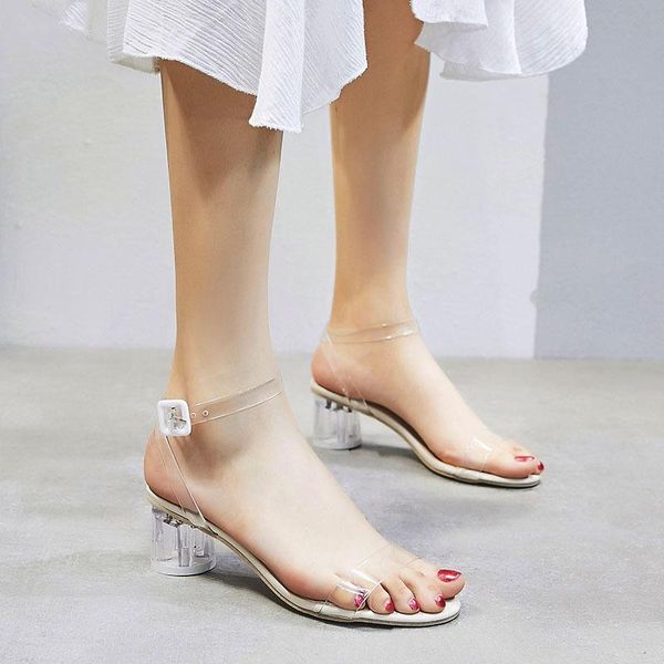 fashion transparent block heel sandals women high ankle strap femal pumps party, Black
fashion transparent block heel sandals women high ankle strap femal pumps party, Black