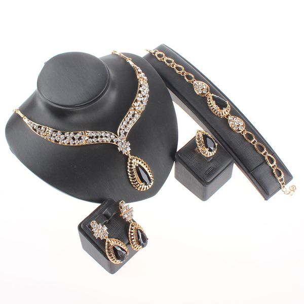 jewelry sets women fashion set necklace earrings bracelet ring water drop crystal rhinestone 3 color gem party for, Black
jewelry sets women fashion set necklace earrings bracelet ring water drop crystal rhinestone 3 color gem party for, Black