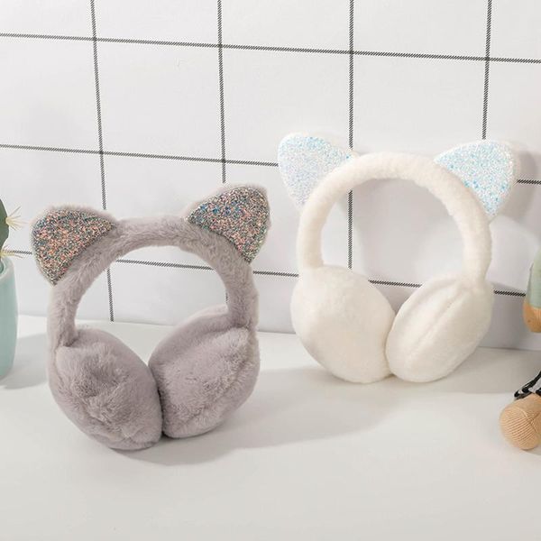 berets fashion cat ear plush earmuffs shiny sequin soft earflaps headband for kids boys girls vintage ear-cap winter outdoor, Blue;gray
berets fashion cat ear plush earmuffs shiny sequin soft earflaps headband for kids boys girls vintage ear-cap winter outdoor, Blue;gray