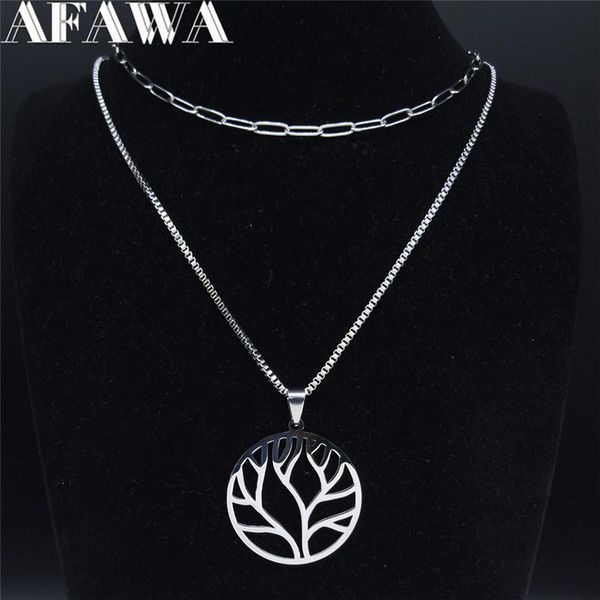 tree of life stainless steel punk necklaces for women/men silver color layered necklace chain jewelry gargantilla n4118s02 pendant
tree of life stainless steel punk necklaces for women/men silver color layered necklace chain jewelry gargantilla n4118s02 pendant
