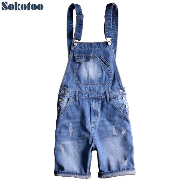 fashion jeans sokotoo men's summer blue denim bib overalls shorts boy's plus size knee length slim
fashion jeans sokotoo men's summer blue denim bib overalls shorts boy's plus size knee length slim