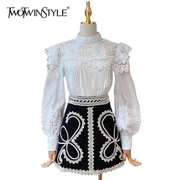 vintage patchwork lace embroidery shirt for women stand collar lantern sleeve ruched elegant blouse female 210524, White
vintage patchwork lace embroidery shirt for women stand collar lantern sleeve ruched elegant blouse female 210524, White