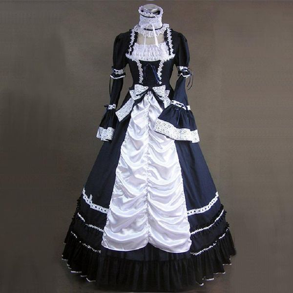 casual dresses retro black and white princess dress 18th century european court historical party ball gowns theatrical costumes for women, Black;gray
casual dresses retro black and white princess dress 18th century european court historical party ball gowns theatrical costumes for women, Black;gray