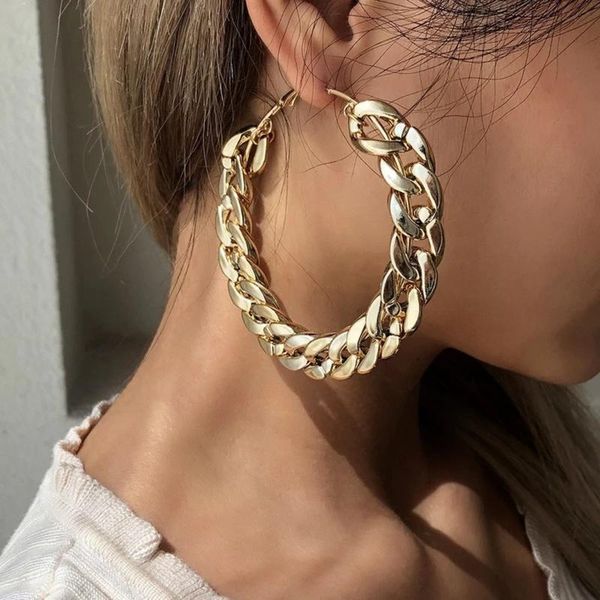 hoop & huggie fashion exaggerated earrings personality big circle chain ladies luxury jewelry, Golden;silver
hoop & huggie fashion exaggerated earrings personality big circle chain ladies luxury jewelry, Golden;silver