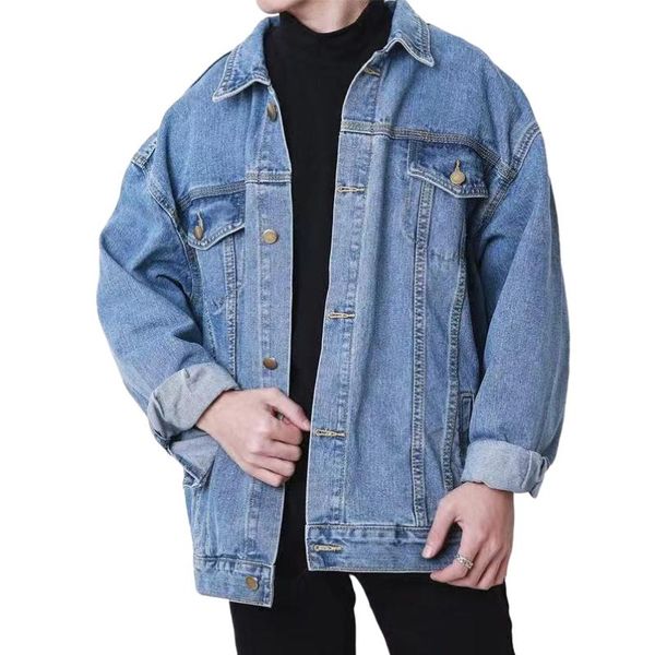 men's jackets safari denim jacket dark style fried street turn-down collar casual loose and handsome solid clothes, Black;brown
men's jackets safari denim jacket dark style fried street turn-down collar casual loose and handsome solid clothes, Black;brown