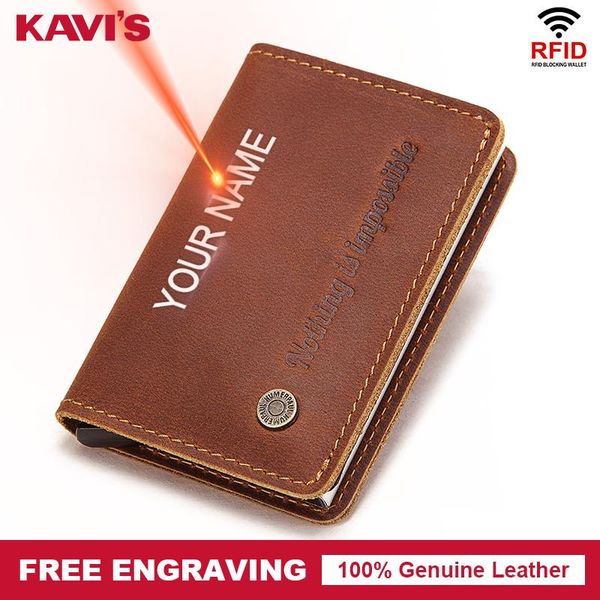 card holders kavis engraving vintage holder hasp protector smart case rfid aluminum box slim men and women cowhide leather wallet, Brown;gray
card holders kavis engraving vintage holder hasp protector smart case rfid aluminum box slim men and women cowhide leather wallet, Brown;gray