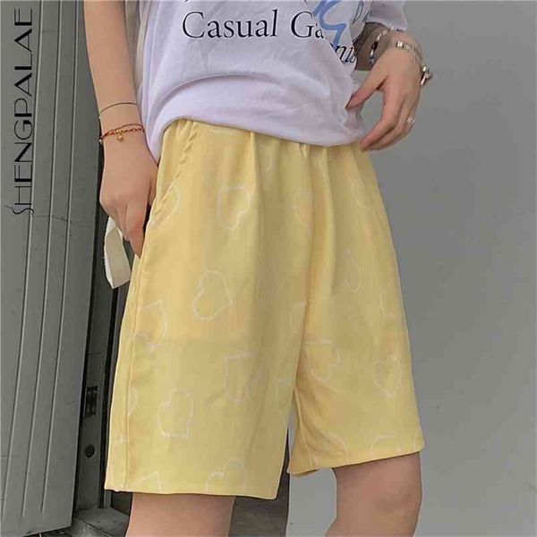 love pattern black short pants women's summer high elastic waist loose straight yellow female 5e144 210427, White;black
love pattern black short pants women's summer high elastic waist loose straight yellow female 5e144 210427, White;black