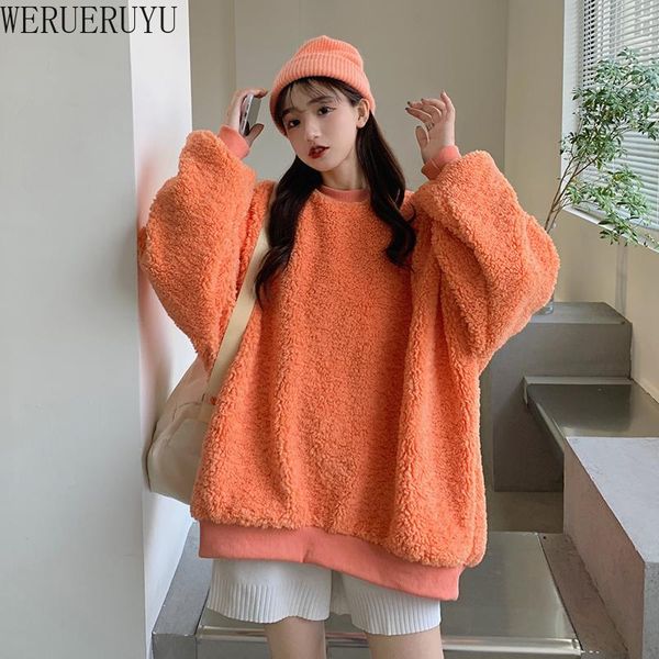 women's hoodies & sweatshirts werueruyu thicken oversized lamb wool sweater sweatshirt women o-neck long sleeve korean outwear casual p, Black
women's hoodies & sweatshirts werueruyu thicken oversized lamb wool sweater sweatshirt women o-neck long sleeve korean outwear casual p, Black