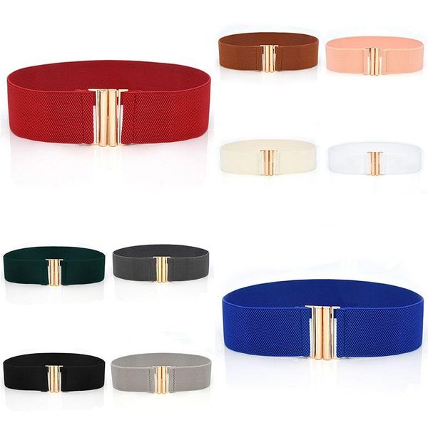 belts 1pc women elastic waist belt solid color gold metal buckle fabric cummerbunds strap female apparel accessories wide corset, Black;brown
belts 1pc women elastic waist belt solid color gold metal buckle fabric cummerbunds strap female apparel accessories wide corset, Black;brown