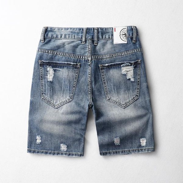 summer straight casual denim shorts men's hole knee length cotton premium slim young jeans 24yq, Blue
summer straight casual denim shorts men's hole knee length cotton premium slim young jeans 24yq, Blue