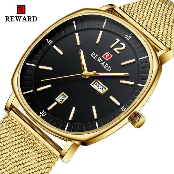 wristwatches reward mens watches square dial business clock golden steel mesh strap quartz wrist watch men relogio masculin, Slivery;brown
wristwatches reward mens watches square dial business clock golden steel mesh strap quartz wrist watch men relogio masculin, Slivery;brown