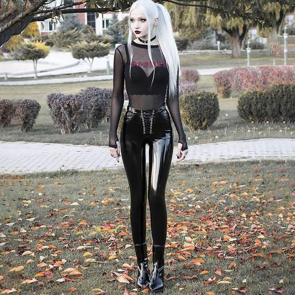 women's pants & capris jiezuofang women punk pu leather skinny glossy shiny trouser ladies lace up slim high waist biker goth tight, Black;white
women's pants & capris jiezuofang women punk pu leather skinny glossy shiny trouser ladies lace up slim high waist biker goth tight, Black;white