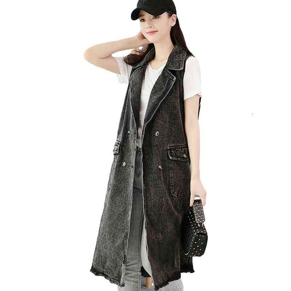 women's vests big pockets suit collar long denim vest women plus size double breasted jeans waistcoat fashion sleeveless jacket fe, Black;white
women's vests big pockets suit collar long denim vest women plus size double breasted jeans waistcoat fashion sleeveless jacket fe, Black;white