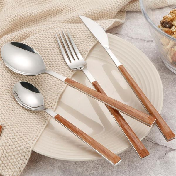 dinnerware sets 4pcs/set creative stainless steel tableware set wood handle kitchen steak knife fork spoon teaspoon cutlery
dinnerware sets 4pcs/set creative stainless steel tableware set wood handle kitchen steak knife fork spoon teaspoon cutlery