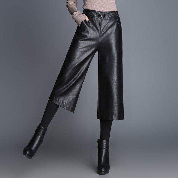 women's pants & capris 2021 autumn fashion brand ankle-length sheepskin pu leather womens pockets slim fit wide leg plus size, Black;white
women's pants & capris 2021 autumn fashion brand ankle-length sheepskin pu leather womens pockets slim fit wide leg plus size, Black;white