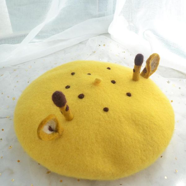 berets original handmade women's beret diy cute cartoon giraffe painter hat autumn and winter girl yellow wool felt wholesale, Blue;gray
berets original handmade women's beret diy cute cartoon giraffe painter hat autumn and winter girl yellow wool felt wholesale, Blue;gray