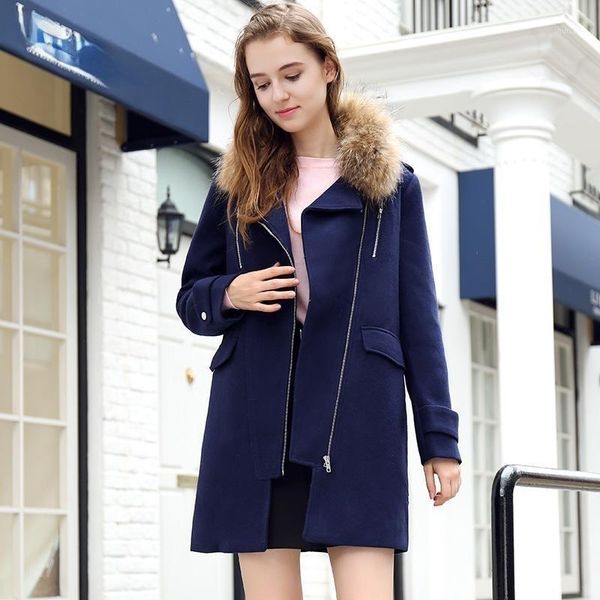 women's wool & blends winter fall women sweet fur collar epaulet zipper navy woolen coat , autumn casual woman clothes coats, Black
women's wool & blends winter fall women sweet fur collar epaulet zipper navy woolen coat , autumn casual woman clothes coats, Black