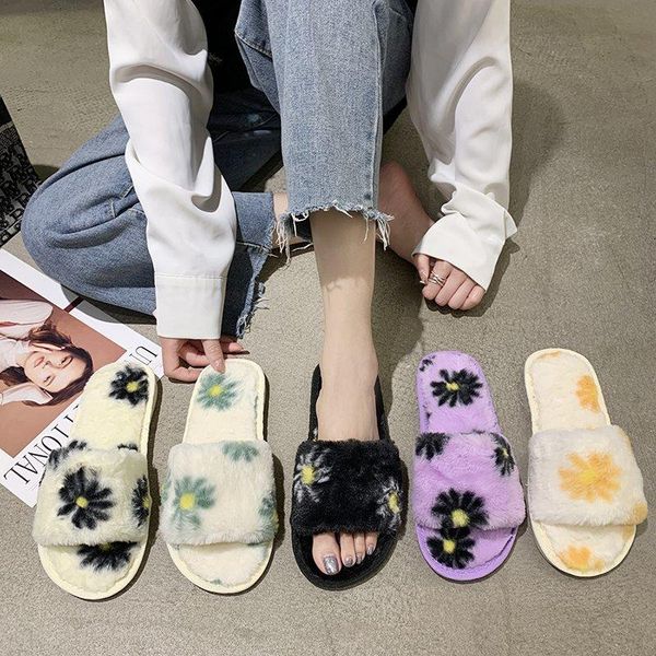 fashion warm women shoes woman slippers faux fur winter flower slip on flat female slides plus size, Black
fashion warm women shoes woman slippers faux fur winter flower slip on flat female slides plus size, Black