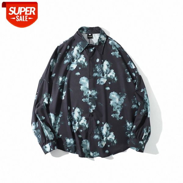 street starry sky flower shirt men's long-sleeved flow printing loose bud-sleeved wei yi #b885, White;black
street starry sky flower shirt men's long-sleeved flow printing loose bud-sleeved wei yi #b885, White;black