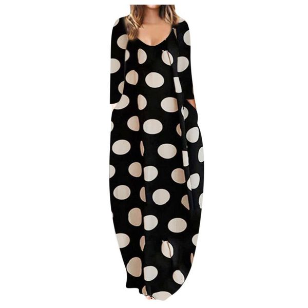 casual dresses dot print swing cocktail party dress women's long sleeve maxi beach loose pocket vintage robe longue 40#, Black;gray
casual dresses dot print swing cocktail party dress women's long sleeve maxi beach loose pocket vintage robe longue 40#, Black;gray