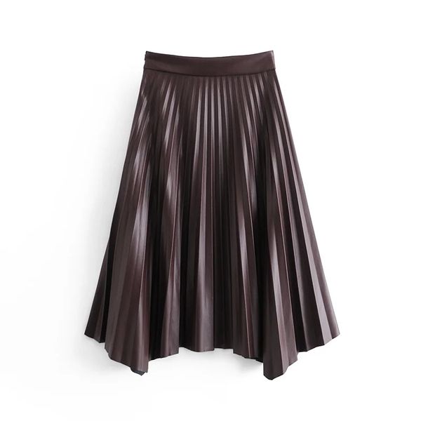 spring pu leather pleated skirts high waist solid fashionable asymmetry midi skirt 210430, Black
spring pu leather pleated skirts high waist solid fashionable asymmetry midi skirt 210430, Black