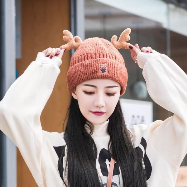 wide brim hats christmas women cute hat winter solid 3d antlers thicken knitted warm soft fleece beanie bonnet hairball, Blue;gray
wide brim hats christmas women cute hat winter solid 3d antlers thicken knitted warm soft fleece beanie bonnet hairball, Blue;gray