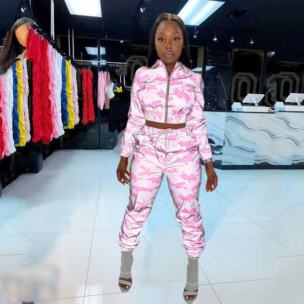 winter autumn and tracksuits leisure reflective camouflage printed sports suit women's two piece set, Gray
winter autumn and tracksuits leisure reflective camouflage printed sports suit women's two piece set, Gray