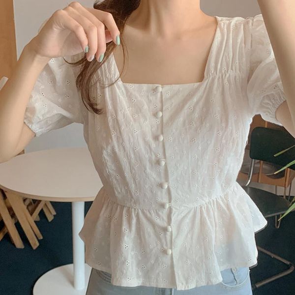 women's blouses & shirts ljsxls blusas mujer de moda 2021 summer embroidery square collar slim hollow out korean fashion white femme
women's blouses & shirts ljsxls blusas mujer de moda 2021 summer embroidery square collar slim hollow out korean fashion white femme