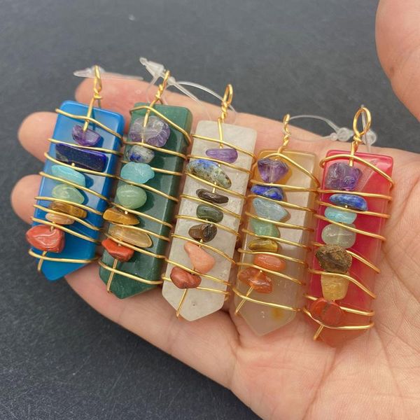 charms 1pcs natural semi-precious stone pendant blue copper wire winding for diy necklace jewelry making woman accessories, Bronze;silver
charms 1pcs natural semi-precious stone pendant blue copper wire winding for diy necklace jewelry making woman accessories, Bronze;silver