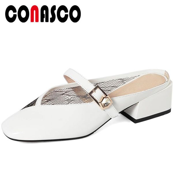elegant fashion women sandals genuine leather mesh casual wedding mules thick heels slippers summer shoes woman, Black
elegant fashion women sandals genuine leather mesh casual wedding mules thick heels slippers summer shoes woman, Black