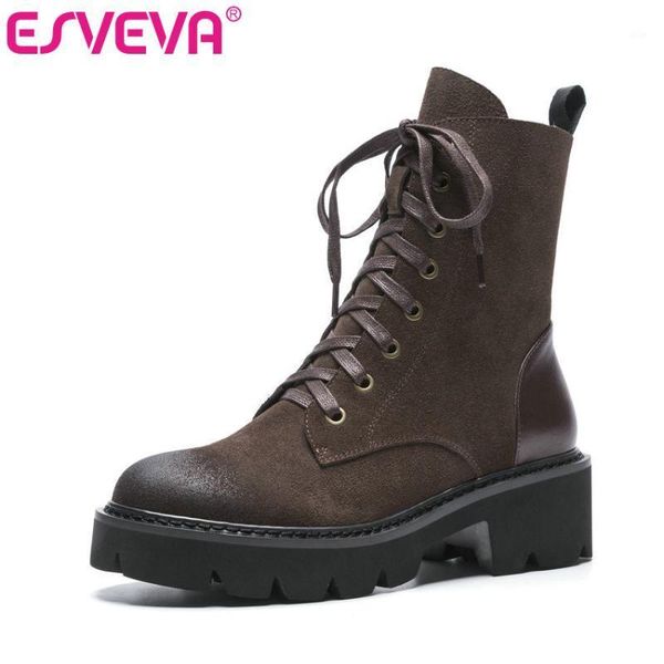 boots esveva 2021 women cow suede autumn shoes ankle round toe square med heels elegant black woman size 34-391
boots esveva 2021 women cow suede autumn shoes ankle round toe square med heels elegant black woman size 34-391