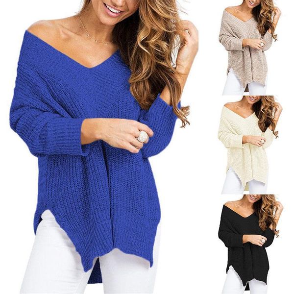 women's sweaters sweater solid-color v-neck knit long sleeves, front and short back, loose shirt pullover blouse js0040, White;black
women's sweaters sweater solid-color v-neck knit long sleeves, front and short back, loose shirt pullover blouse js0040, White;black