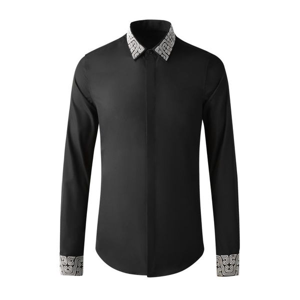 men's casual shirts white black male luxury neck and cuff embroidery long sleeve mens dress fashion slim fit party man
men's casual shirts white black male luxury neck and cuff embroidery long sleeve mens dress fashion slim fit party man