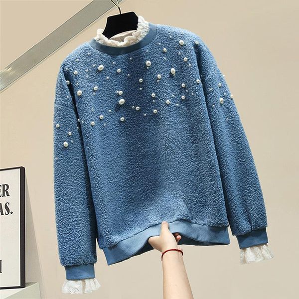 women's hoodies & sweatshirts lamb wool turtleneck beaded pullover coat hoodie 2021 autumn winter loose bottom student casual sweatshir, Black
women's hoodies & sweatshirts lamb wool turtleneck beaded pullover coat hoodie 2021 autumn winter loose bottom student casual sweatshir, Black