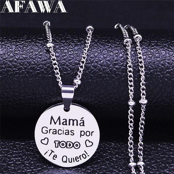 pendant necklaces mama stainless steel silver color spanish mom small round charm necklace women jewelry joyeria acero inoxidable n1831s01
pendant necklaces mama stainless steel silver color spanish mom small round charm necklace women jewelry joyeria acero inoxidable n1831s01