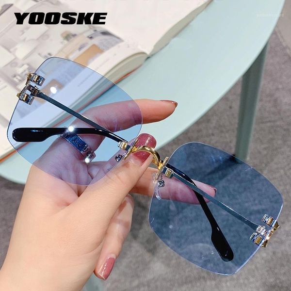 square decorate sunglasses women fashion rimless sun glasses female vintage candy color shades frameless sunglass uv400, White;black
square decorate sunglasses women fashion rimless sun glasses female vintage candy color shades frameless sunglass uv400, White;black
