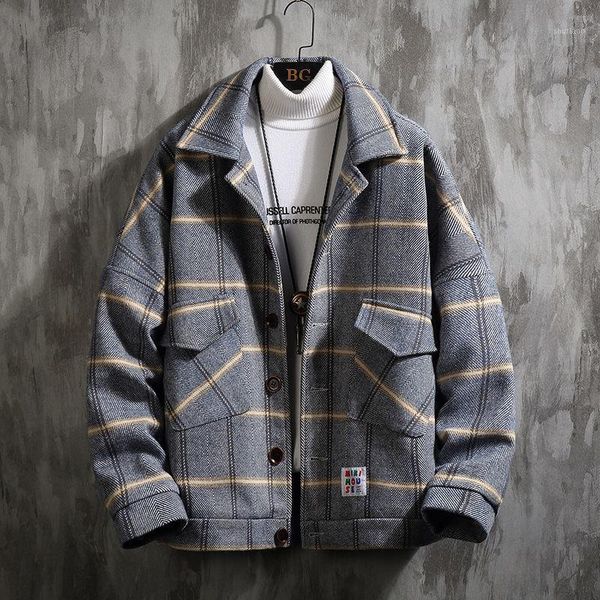 men's jackets autumn and winter plaid wool coat korean style trendy loose woolen jacket warm fashion men, Black;brown
men's jackets autumn and winter plaid wool coat korean style trendy loose woolen jacket warm fashion men, Black;brown