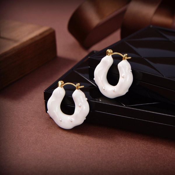 hoop & huggie white enamel pearl round earrings sparkling gold color for women fashion fancy jewelry, Golden;silver
hoop & huggie white enamel pearl round earrings sparkling gold color for women fashion fancy jewelry, Golden;silver
