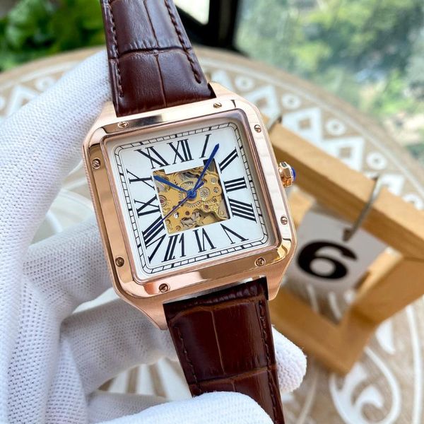 wristwatches automatic mechanical silver white rome dial gold bezel leather men sapphire stainless steel bracelet square date watch 42mm, Slivery;brown
wristwatches automatic mechanical silver white rome dial gold bezel leather men sapphire stainless steel bracelet square date watch 42mm, Slivery;brown