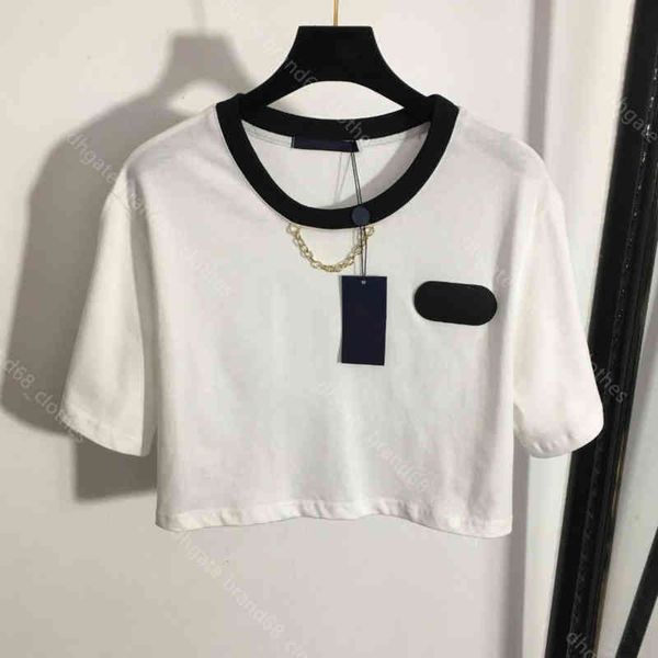 summer designer crop women cotton t-shirt louisclothes leather brand logo fashion cropped t-shirt 5a quality female apparel wholesale a1, White
summer designer crop women cotton t-shirt louisclothes leather brand logo fashion cropped t-shirt 5a quality female apparel wholesale a1, White