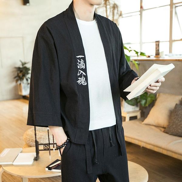 men's jackets cotton linen men kimono male chinese style three quarter sleeve open stitch and coats streetwear cardigan, Black;brown
men's jackets cotton linen men kimono male chinese style three quarter sleeve open stitch and coats streetwear cardigan, Black;brown
