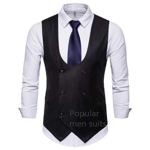 men's vests 2021 arrival spring autumn man's vest vintage waistcoat men suit u-shaped collar solid casual male clothing, Black;white
men's vests 2021 arrival spring autumn man's vest vintage waistcoat men suit u-shaped collar solid casual male clothing, Black;white