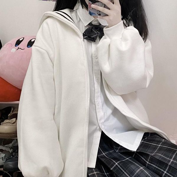 women's hoodies & sweatshirts qweek japan style sailor collar hoodie women kawaii navy white sweatshirt autumn winter thick zip up hood, Black
women's hoodies & sweatshirts qweek japan style sailor collar hoodie women kawaii navy white sweatshirt autumn winter thick zip up hood, Black