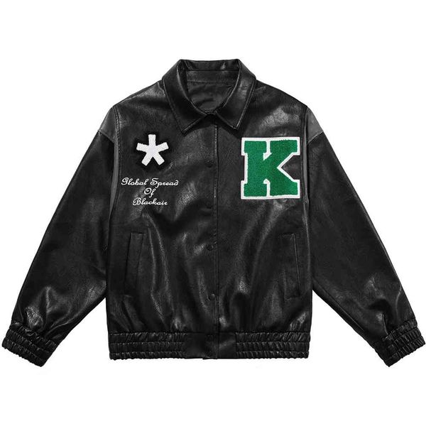 men's jackets jaqueta de beisebol vintage bordado carta k falso jaqueta couro feminino turn down collar causal oversized casaco l1k8, Black;brown
men's jackets jaqueta de beisebol vintage bordado carta k falso jaqueta couro feminino turn down collar causal oversized casaco l1k8, Black;brown