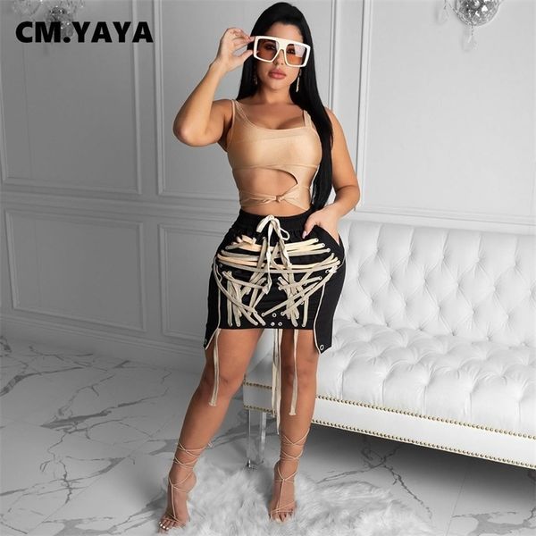 cm.yaya autumn spring women high waist lace up skirts night club street party bodycon midi mini irregular skirt 210412, Black
cm.yaya autumn spring women high waist lace up skirts night club street party bodycon midi mini irregular skirt 210412, Black